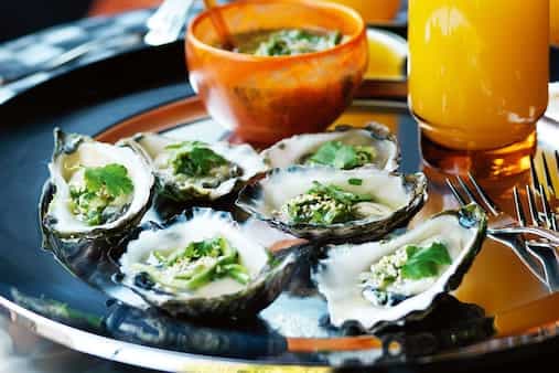 Oysters With Lemon Grass & Sesame Dressing