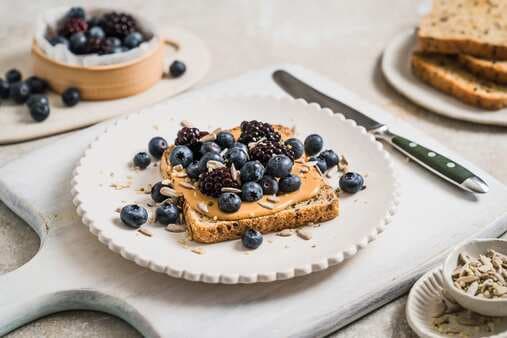 Peanut Butter And Purple Berry Toast