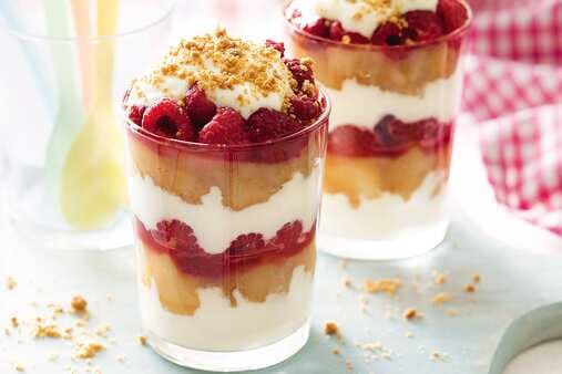 Pear And Raspberry Yoghurt With Ginger Crumble