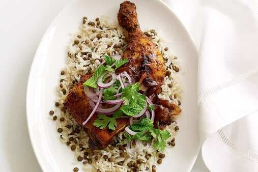 Persian Chicken With Lentil Rice
