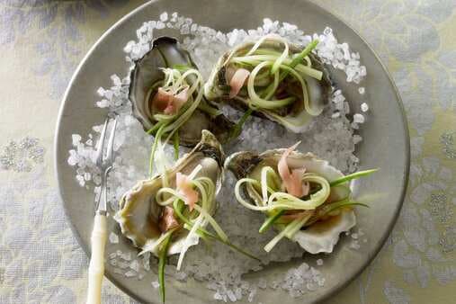 Pickled Ginger And Cucumber Oysters