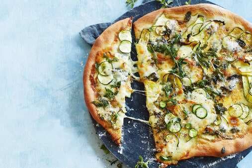 Pizza Bianco With Gorgonzola And Zucchini