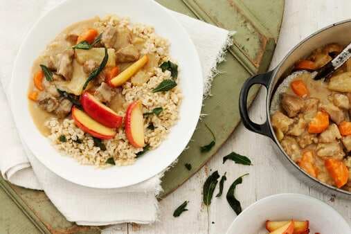 Pork And Apple Cider Casserole With Sage Brown Rice