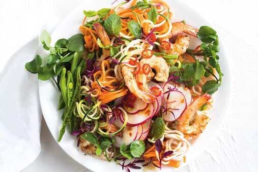 Prawn And Herb Noodle Salad With Spicy Lime Dressing