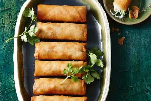 Prawn And Lime Spring Rolls With Chilli Mayonnaise