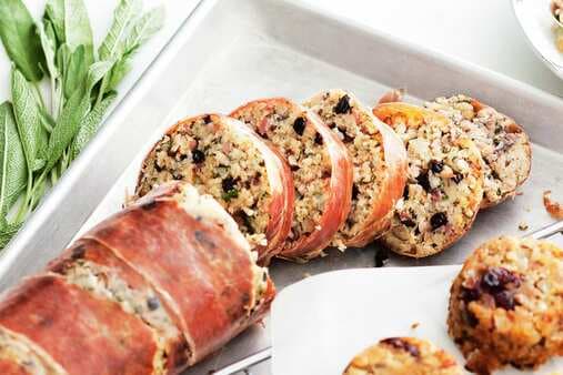 Prosciutto-Wrapped Stuffing Log