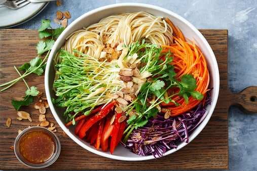 Ramen And Cabbage Salad With Orange Ginger Dressing