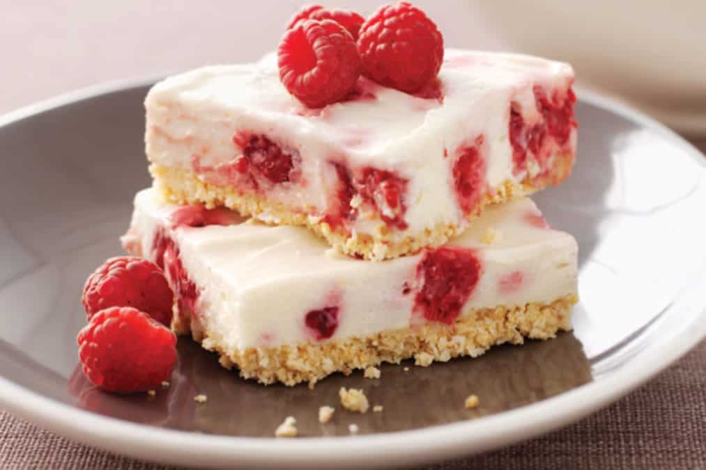 Raspberry And White Chocolate Cheesecake Slice
