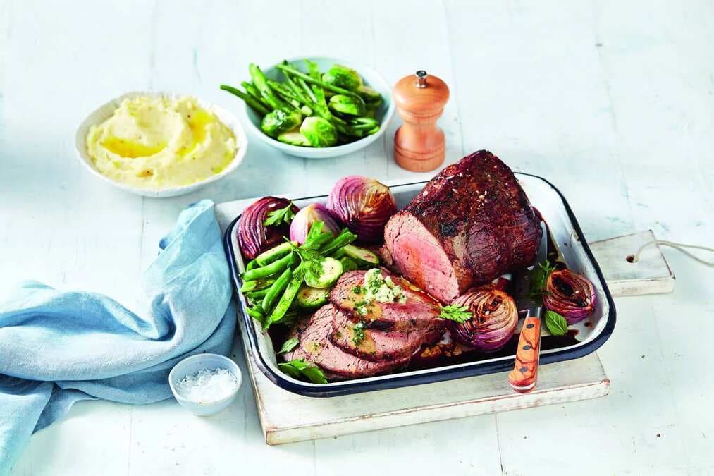 Roast Beef With Herb And Garlic Butter