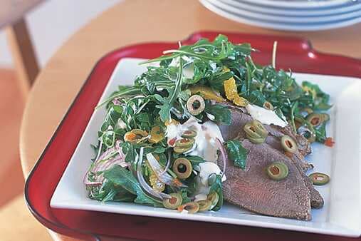 Roast Beef Salad With Green Olives And Horseradish Cream
