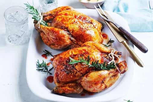 Roast Chickens With Prosciutto Stuffing