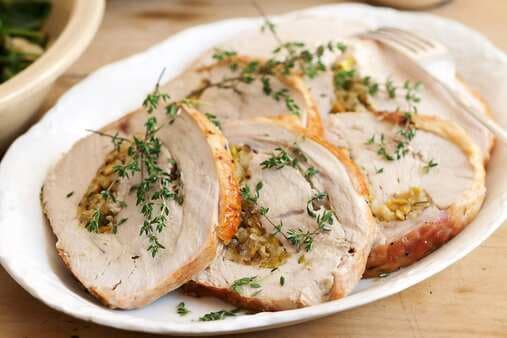 Roast Turkey With Pistachio And Lemon Stuffing