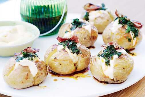 Roasted Baby Potatoes With Aioli And Pancetta