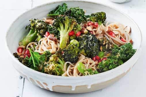 Roasted Broccoli And Noodle Salad With Sesame Dressing