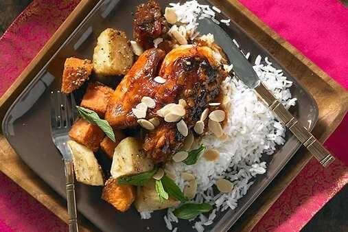 Roasted Butter Chicken With Spicy Roast Vegetables