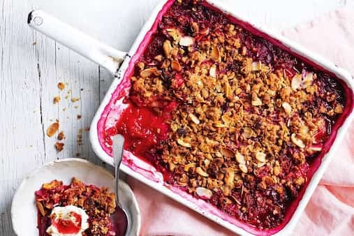 Roasted Plums With Granola Topping