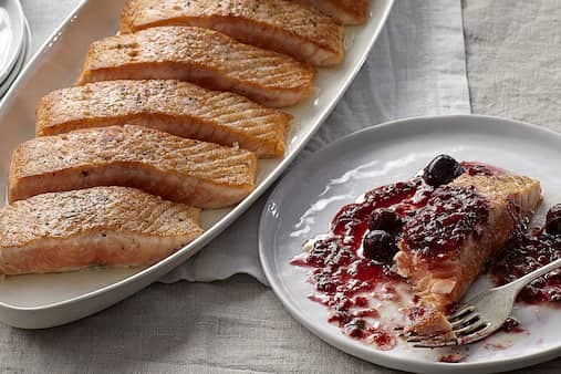 Roasted Salmon With Cherry Vinaigrette