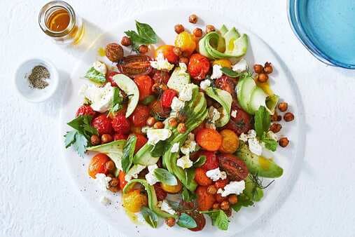 Rustic Mixed Tomato And Spiced Chickpea Salad