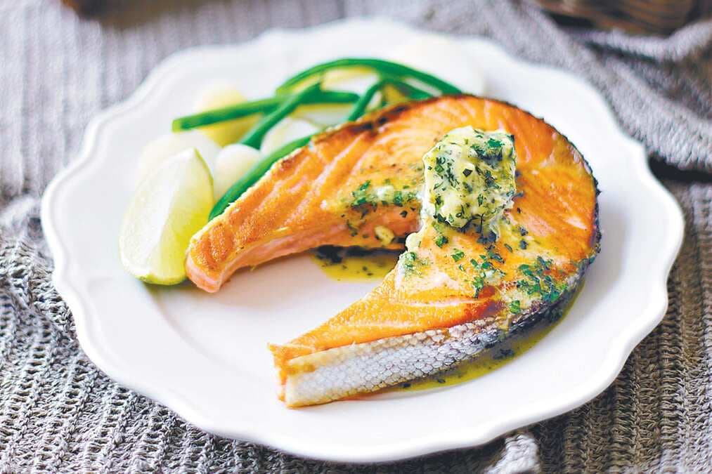 Salmon Cutlets With Lime And Coriander Butter