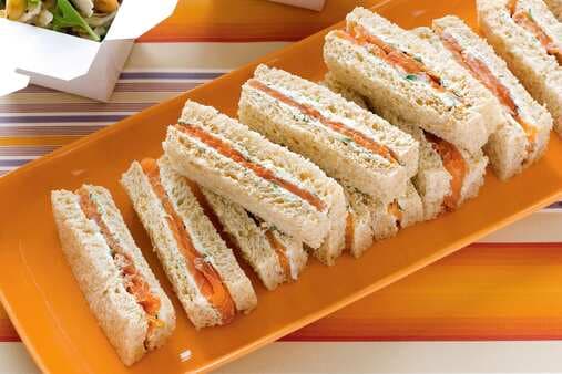 Salmon And Herb Cream Finger Sandwiches
