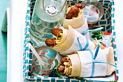 Sausage And Fennel Coleslaw Wraps