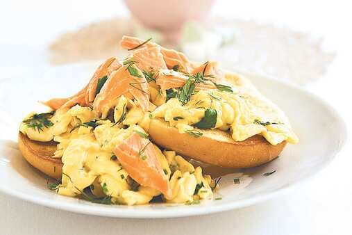 Scrambled Eggs With Herbs And Smoked Salmon