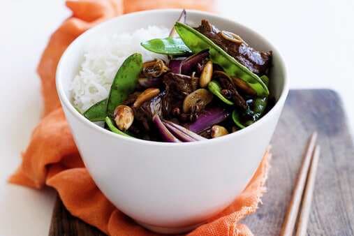 Sichuan Beef And Snowpea Stir-Fry