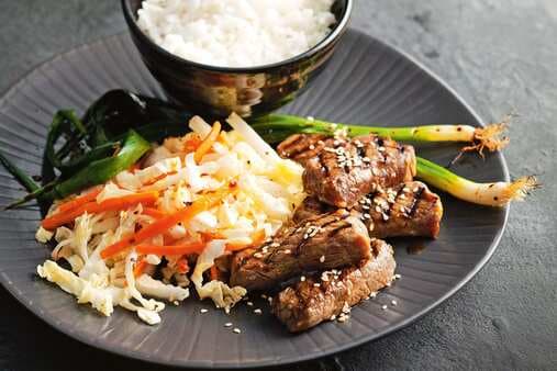 Sizzling Beef With Spicy Pickled Cabbage