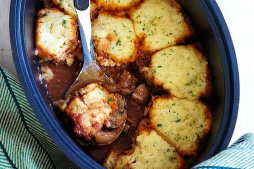 Slow-Cooker Veal Casserole With Cheesy Parsley Dumplings