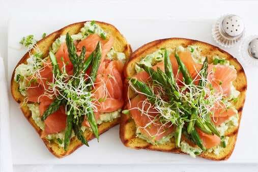 Smoked Salmon And Asparagus Open Sandwich