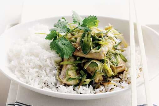Soy Fish With Spring Onion And Ginger