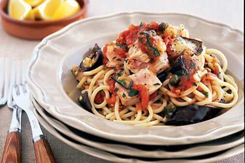 Spaghetti With Eggplant Tuna And Capers