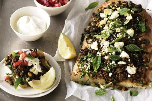 Spiced Lamb And Spinach Pizza