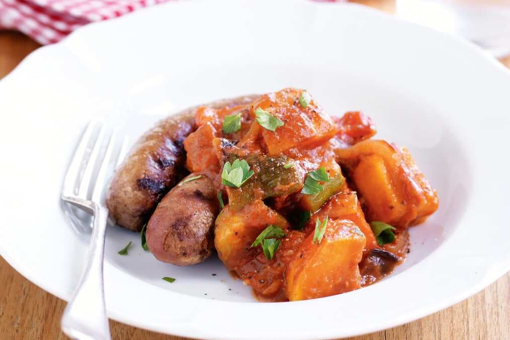 Spiced Ratatouille With Sausages