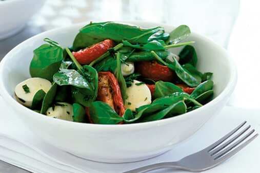 Spinach Oven-Roasted Tomato & Bocconcini Salad