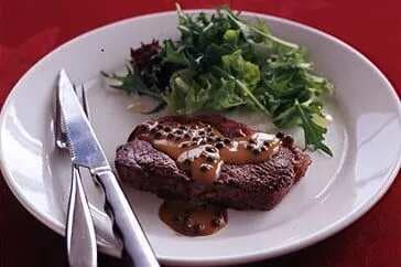 Steak With Green Peppercorn Sauce