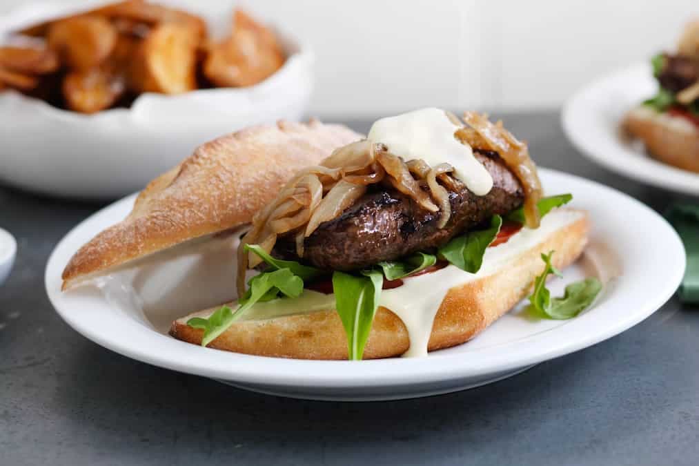 Steak Sandwich With Balsamic Caramelised Onions