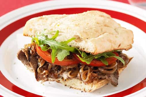 Steak Sandwich With Caramelised Onions
