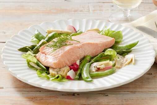 Steamed Salmon With Spring Vegetables
