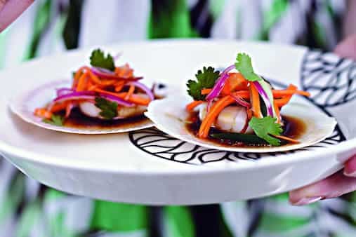 Steamed Scallops With Chinese Pickled Vegetables
