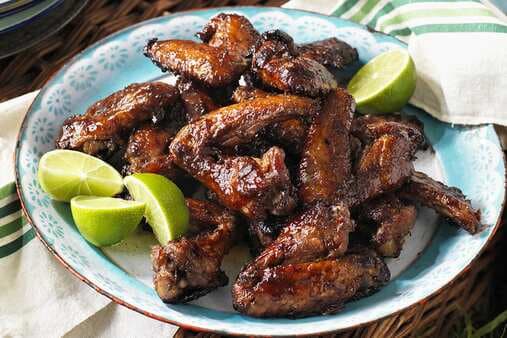 Sticky Chicken Wings With Asian Coleslaw