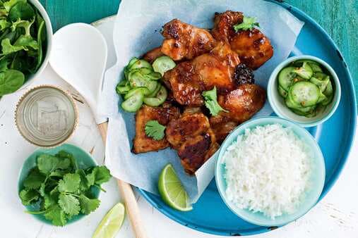 Sticky Ginger Chicken With Pickled Cucumber Salsa