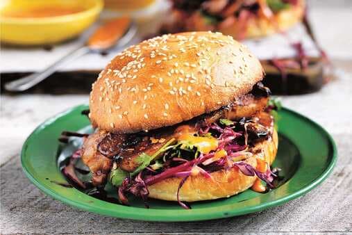 Sticky Pork Belly Burgers With Slaw And Sriracha Mayo