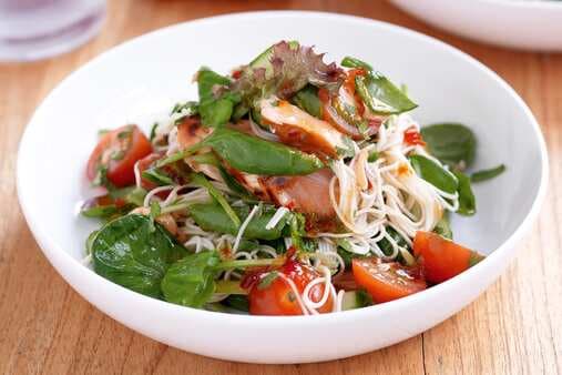 Sticky Salmon Noodle Salad