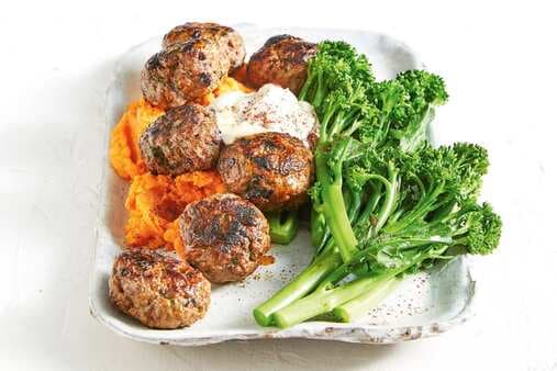 Sweet And Spicy Beef Meatballs With Orange Mash