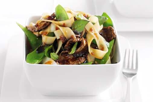 Thai Beef & Rice Noodle Stir-Fry With Snow Peas