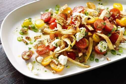 Tomato & Goat's Cheese Salad With Crisp Tortillas