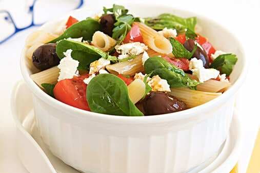 Tomato Olive And Feta Pasta Salad