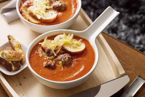 Tomato Soup With Parmesan Meatballs