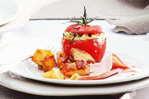 Tomatoes Stuffed With Roast Vegetable Couscous
